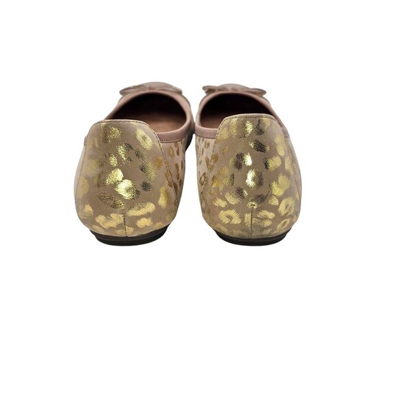 Vionic Minna Leather Toe Cap Ballet Flats Size 10 Aluminum Met Leopard - Picture 10 of 16